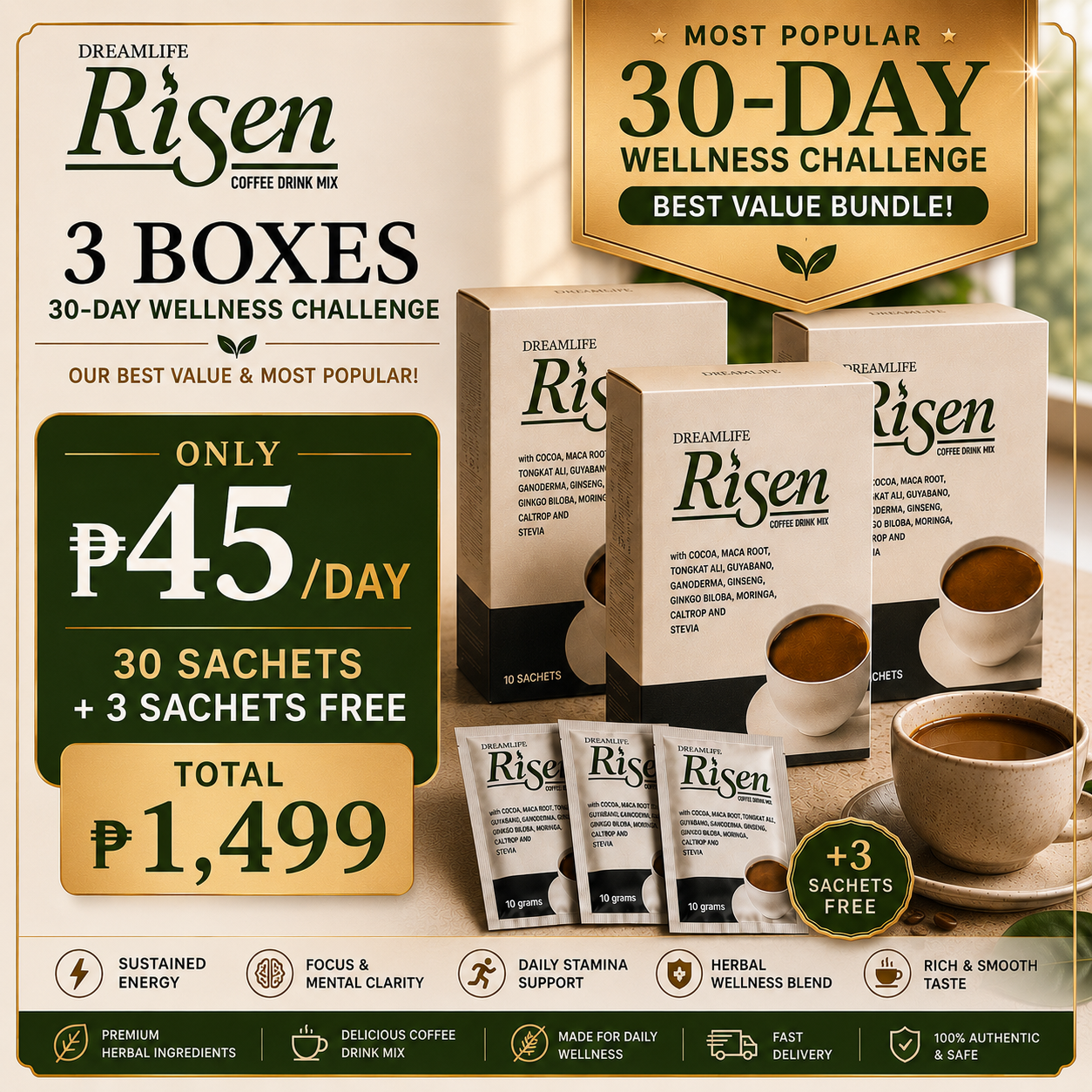 3 BOXES + FREE 3 sachets 🎁 — 30-DAY BUNDLE ⭐️